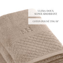 Eden - Serviette + Drap De Bain - Coton Peigné Lt - Taupe