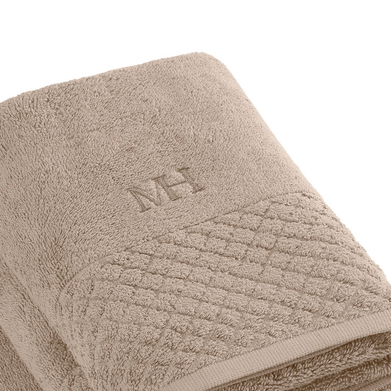Eden - Serviette + Drap De Bain - Coton Peigné Lt - Taupe