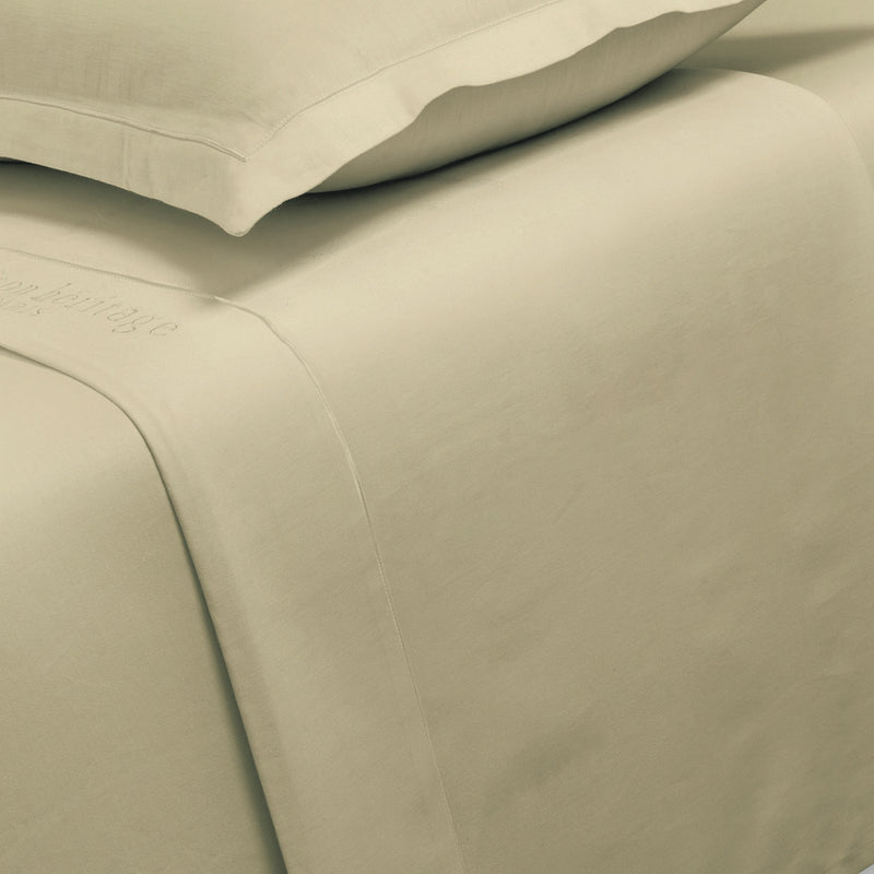 Uni - Drap Plat - Satin De Coton - Vert 07