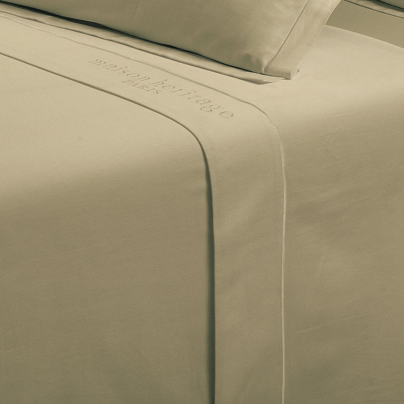 Uni - Drap Plat - Satin De Coton - Vert 07