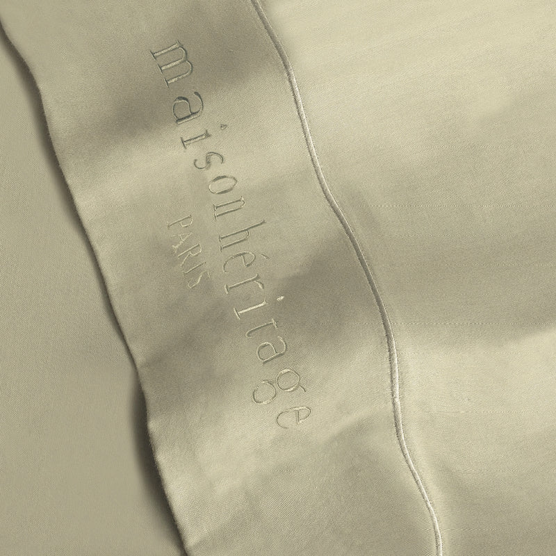 Uni - Ensemble De Draps - Satin De Coton - Vert 07