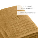 Eden - Serviette + Drap De Bain - Coton Peigné Lt - Jaune Moutarde