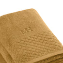 Eden - Serviette + Drap De Bain - Coton Peigné Lt - Jaune Moutarde