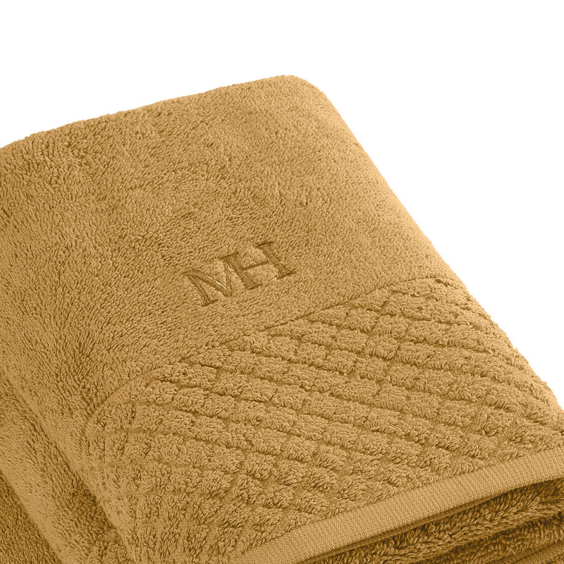 Eden - Serviette + Drap De Bain - Coton Peigné Lt - Jaune Moutarde