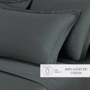 Uni - Taie D'Oreiller - Satin De Coton - Gris 02