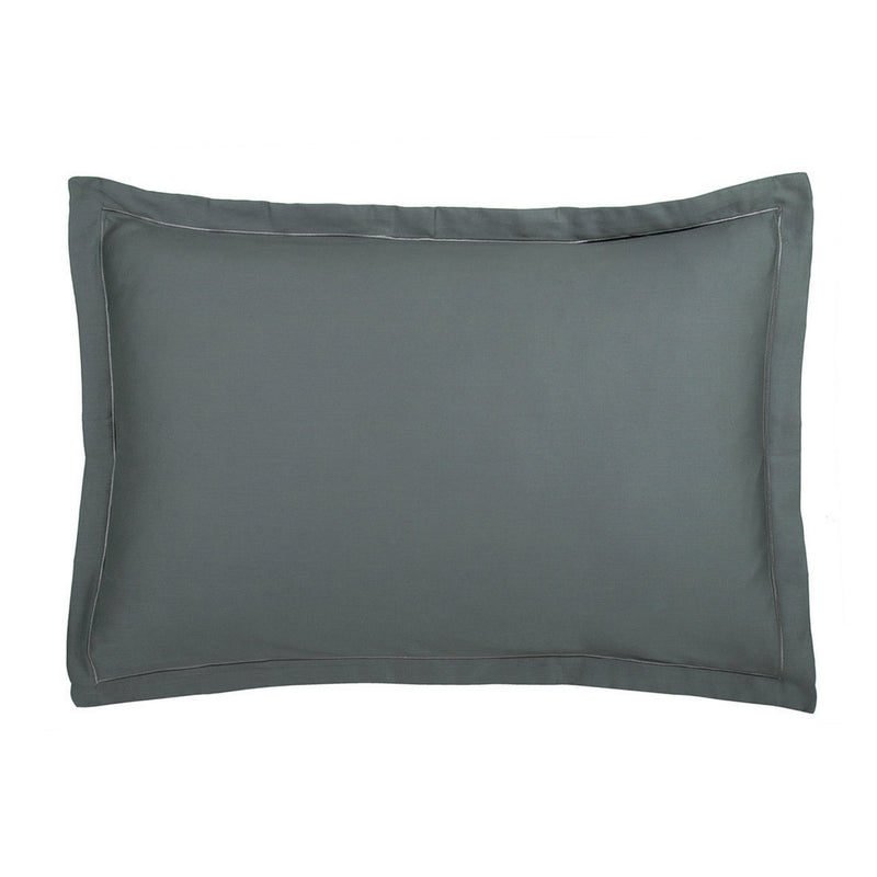 Uni - Taie D'Oreiller - Satin De Coton - Gris 02