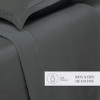 Uni - Drap Plat - Satin De Coton - Gris 02