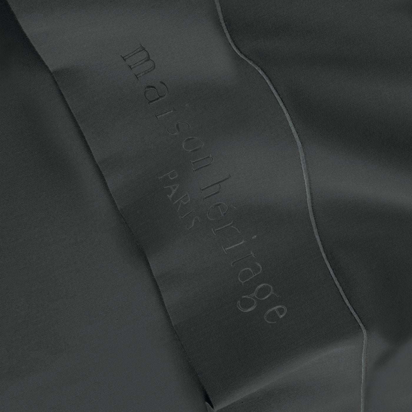 Uni - Ensemble De Draps - Satin De Coton - Gris 02