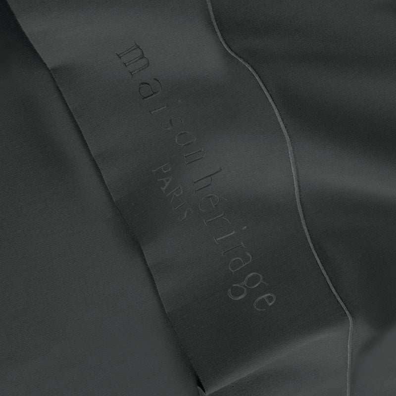 Uni - Ensemble De Draps - Satin De Coton - Gris 02