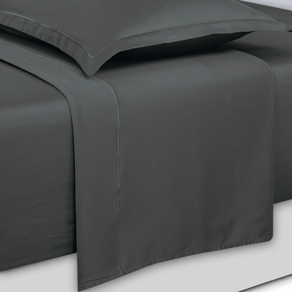 Uni - Ensemble De Draps - Satin De Coton - Gris 02