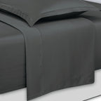 Uni - Ensemble De Draps - Satin De Coton - Gris 02