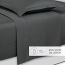 Uni - Ensemble De Draps - Satin De Coton - Gris 02