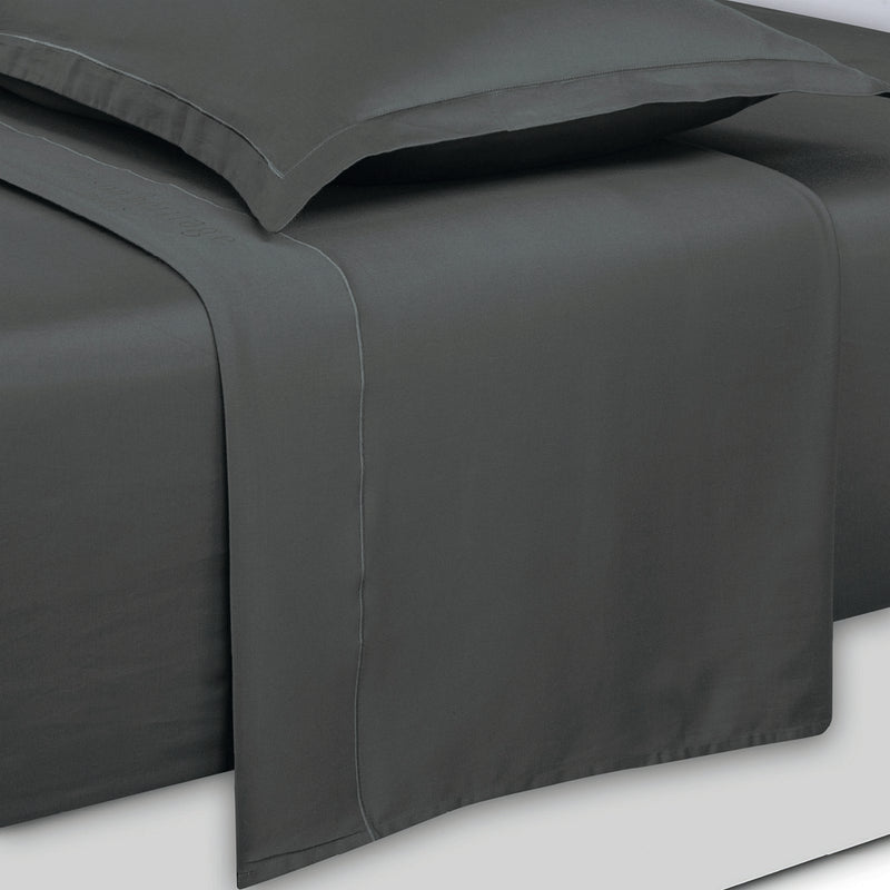 Uni - Ensemble De Draps - Satin De Coton - Gris 02