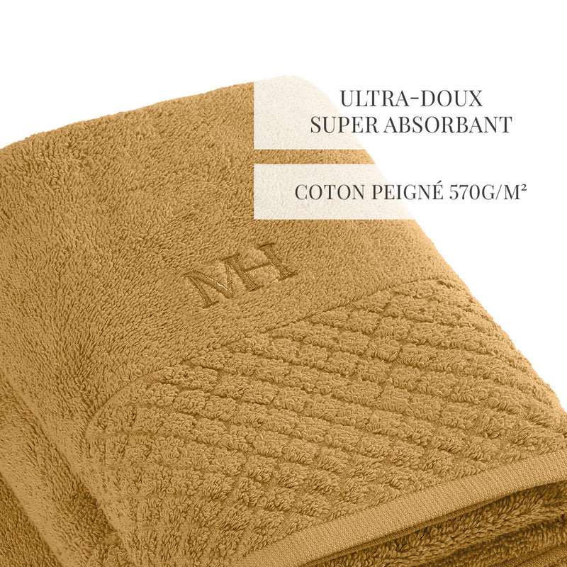 Eden - Set De 2 Serviettes + 2 Draps De Bain - Jaune Moutarde