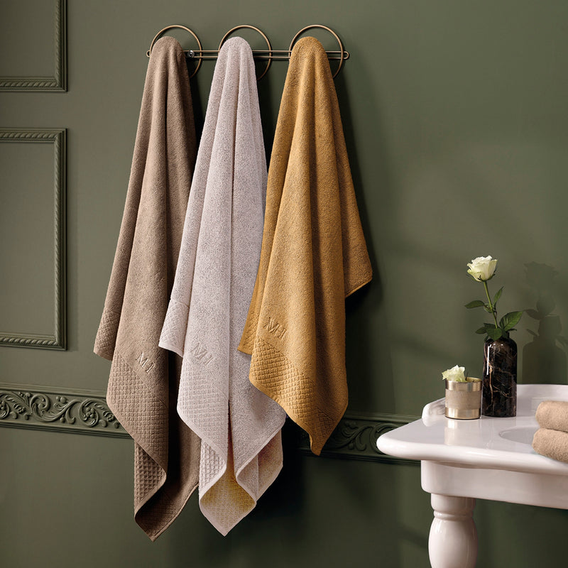 Eden - Set De 2 Serviettes + 2 Draps De Bain - Jaune Moutarde
