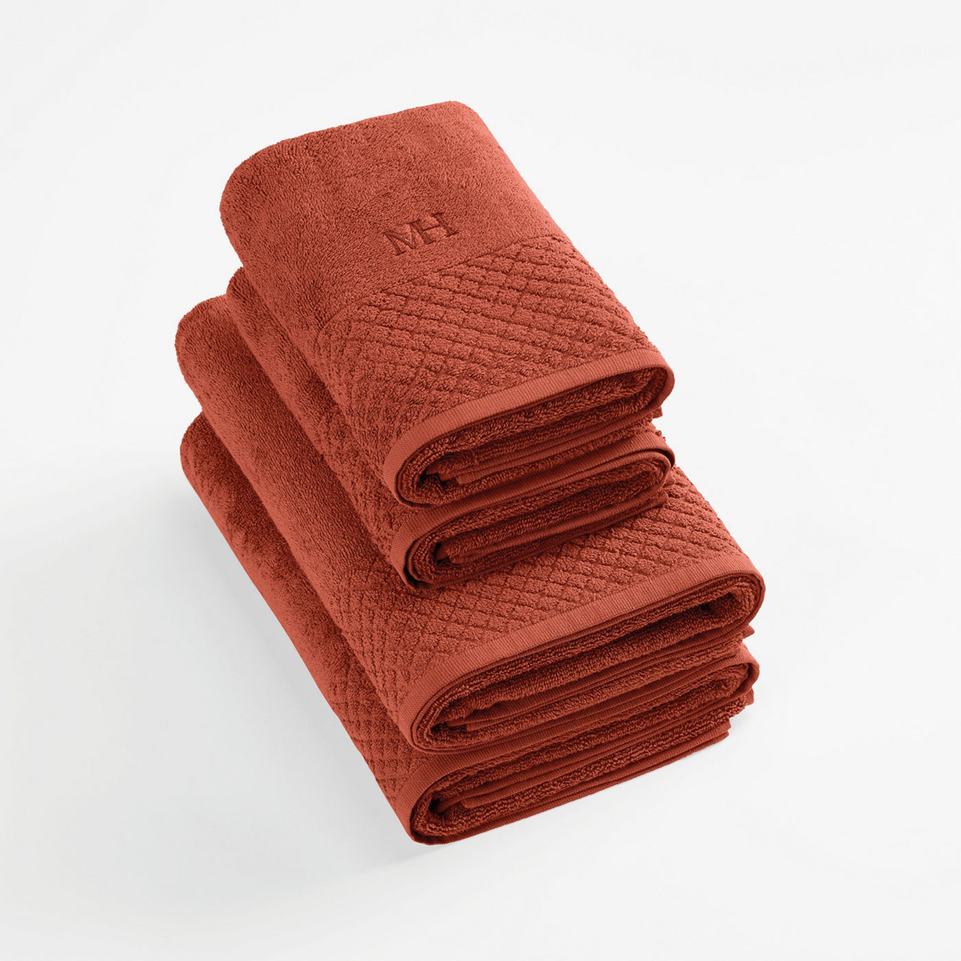 Eden - Set De 2 Serviettes + 2 Draps De Bain - Terracotta