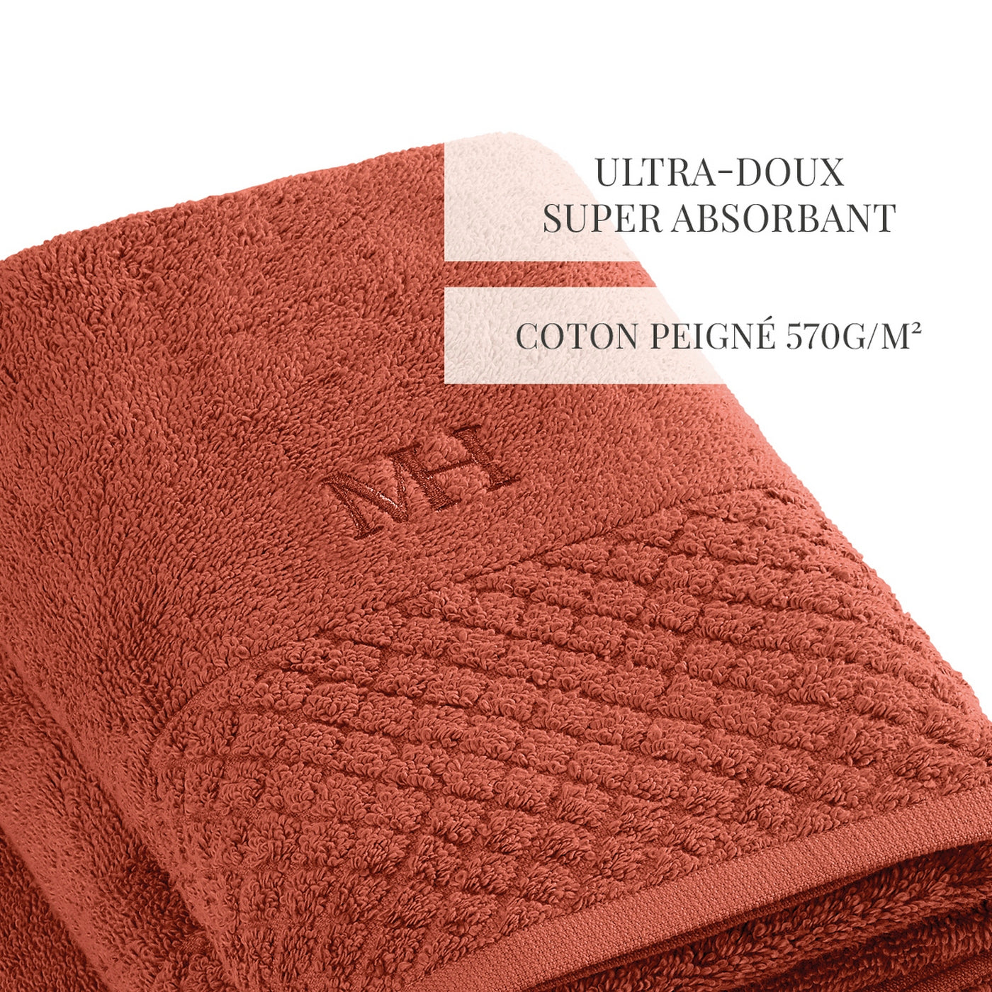 Eden - Set De 2 Serviettes + 2 Draps De Bain - Terracotta