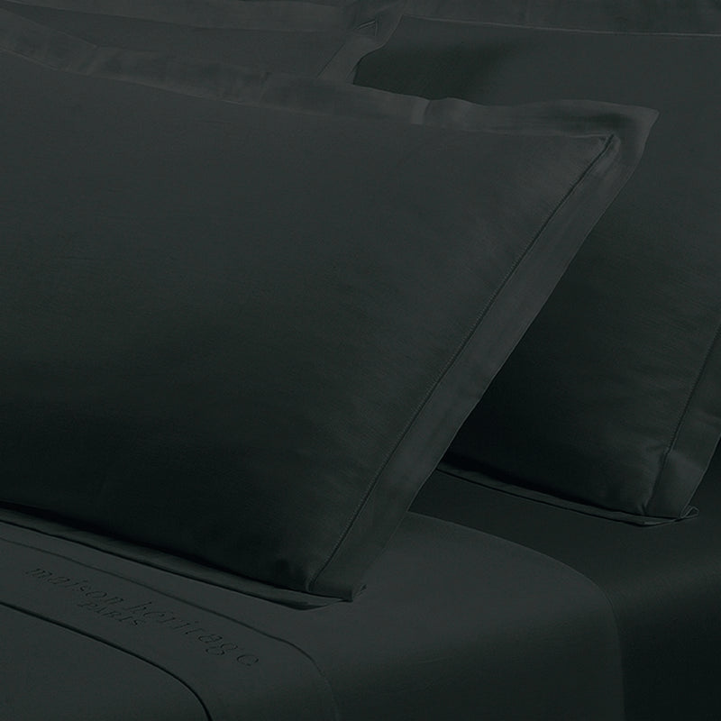 Uni - Taie D'Oreiller - Satin De Coton - Gris 03