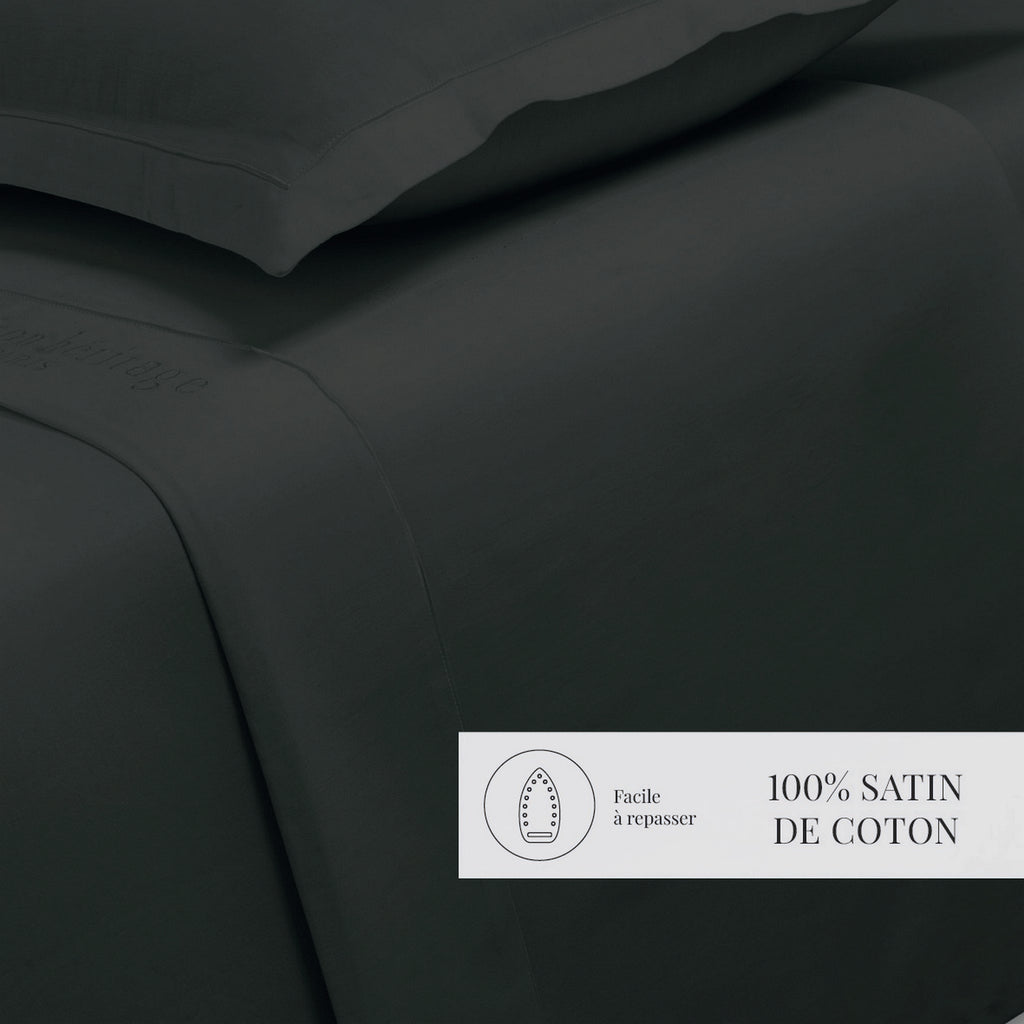 Uni - Drap Plat - Satin De Coton - Gris 03