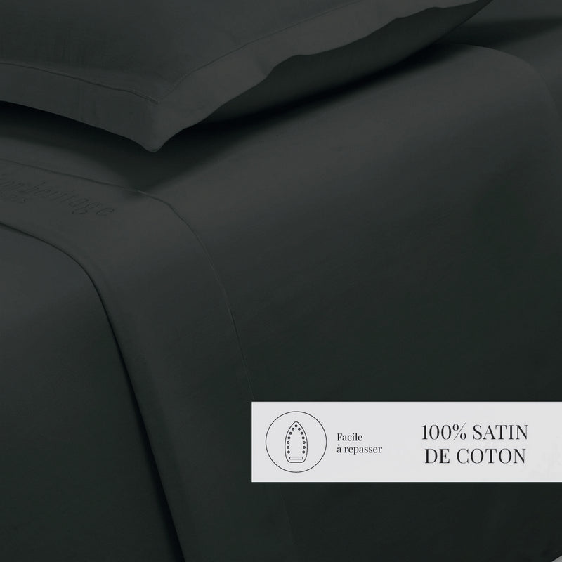 Uni - Drap Plat - Satin De Coton - Gris 03