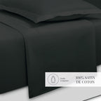 Uni - Ensemble De Draps - Satin De Coton - Gris 03