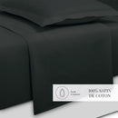 Uni - Ensemble De Draps - Satin De Coton - Gris 03