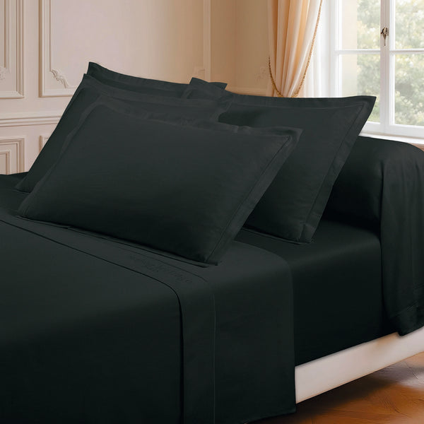 Uni - Ensemble De Draps - Satin De Coton - Gris 03