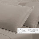 Uni - Taie D'Oreiller - Satin De Coton - Taupe 01
