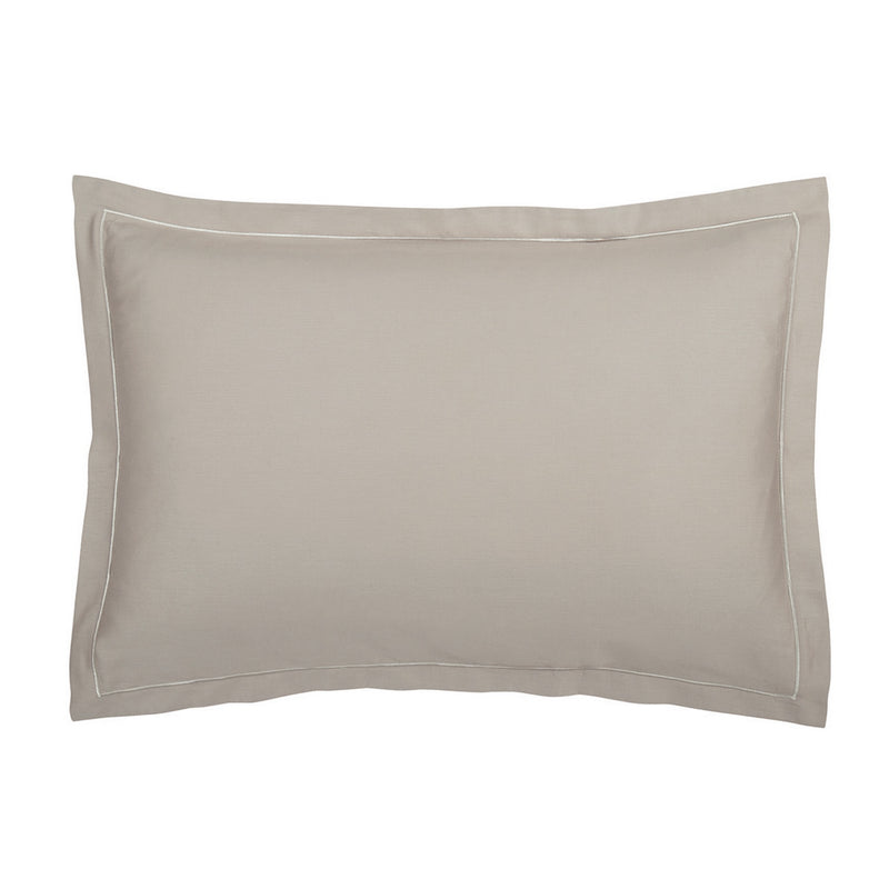 Uni - Taie D'Oreiller - Satin De Coton - Taupe 01