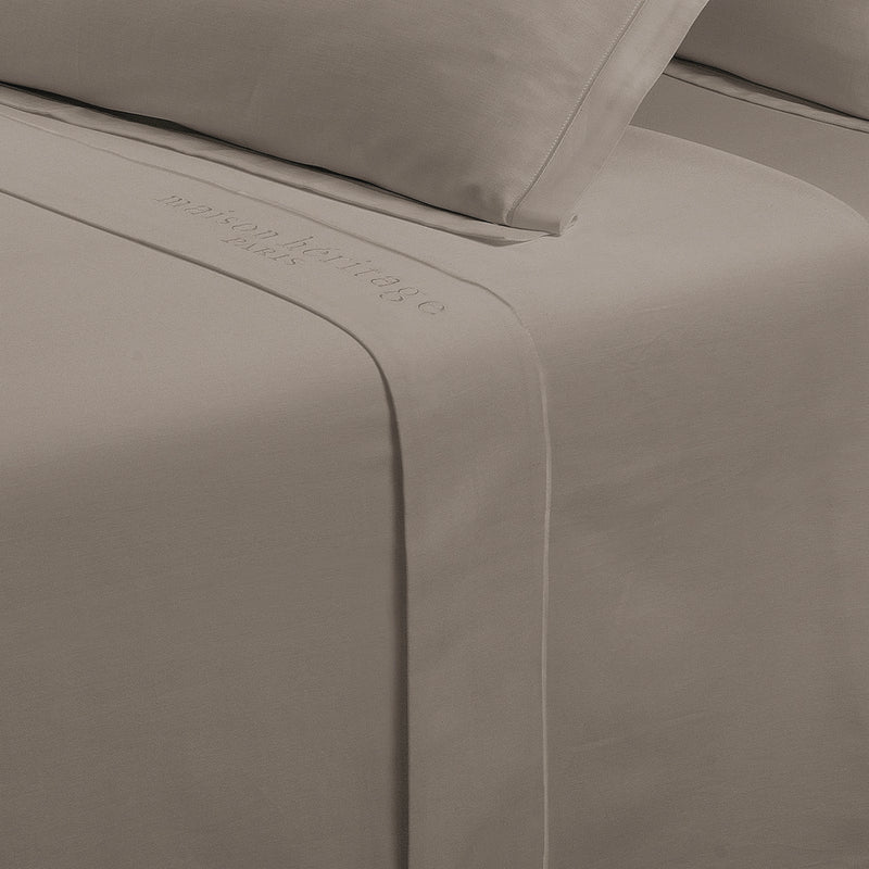 Uni - Drap Plat - Satin De Coton - Taupe 01