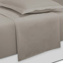 Uni - Ensemble De Draps - Satin De Coton - Taupe 01