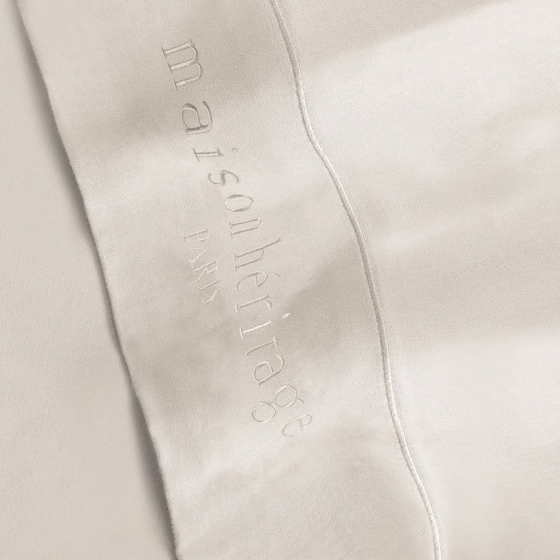 Uni - Ensemble De Draps - Satin De Coton - Taupe 05