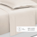 Uni - Ensemble De Draps - Satin De Coton - Taupe 05