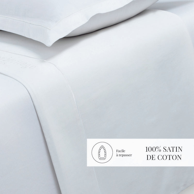 Uni - Drap Plat - Satin De Coton - Blanc 01