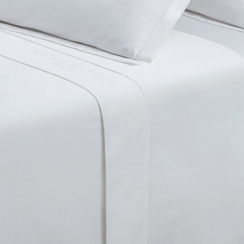 Uni - Drap Plat - Satin De Coton - Blanc 01
