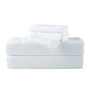 Uni - Ensemble De Draps - Satin De Coton - Blanc 01