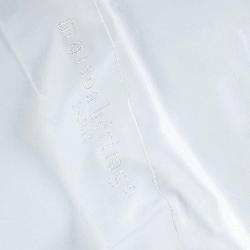 Uni - Ensemble De Draps - Satin De Coton - Blanc 01
