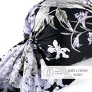 Hortensia - Taie De Traversin - Satin De Coton - Bleu Foncé