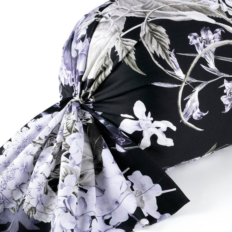 Hortensia - Taie De Traversin - Satin De Coton - Bleu Foncé