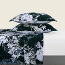 Hortensia - Ensemble De Draps - Satin De Coton - Bleu Foncé