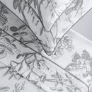 Colibri Floral - Ensemble De Draps - Satin De Coton - Noir Gris