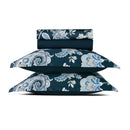Kashmir - Ensemble De Draps - Satin De Coton - Bleu Foncé