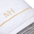 John - Drap De Bain Coton Peigné - Or / Blanc