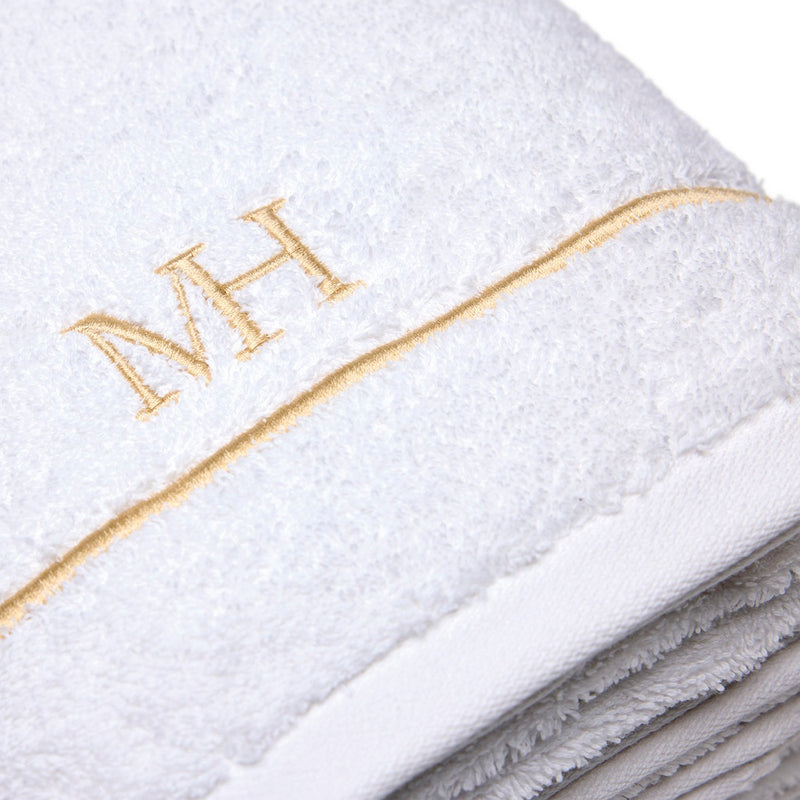 John - Drap De Bain Coton Peigné - Or / Blanc