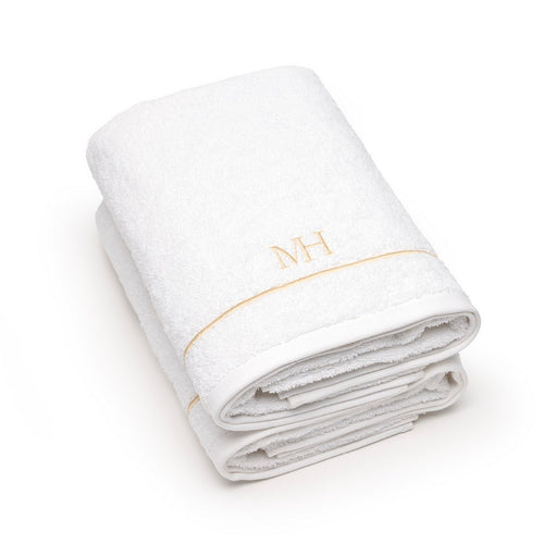 John - Drap De Bain Coton Peigné - Or / Blanc