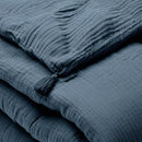 Uni - Édredon Avec Glands Gaze De Coton - Blue 14