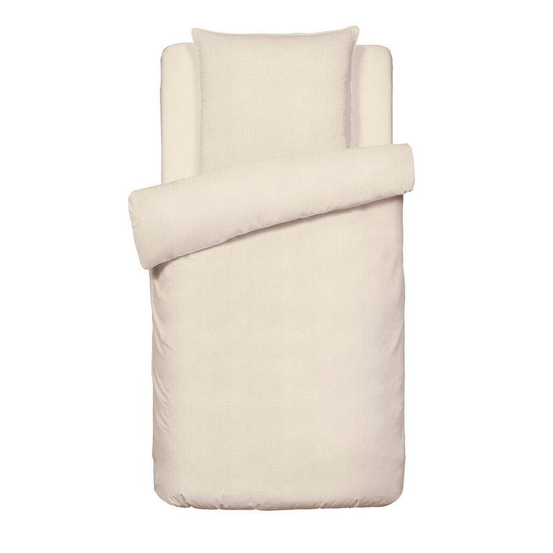 Uni - Housse De Couette + Taie D'Oreiller Gaze De Coton - Taupe 07