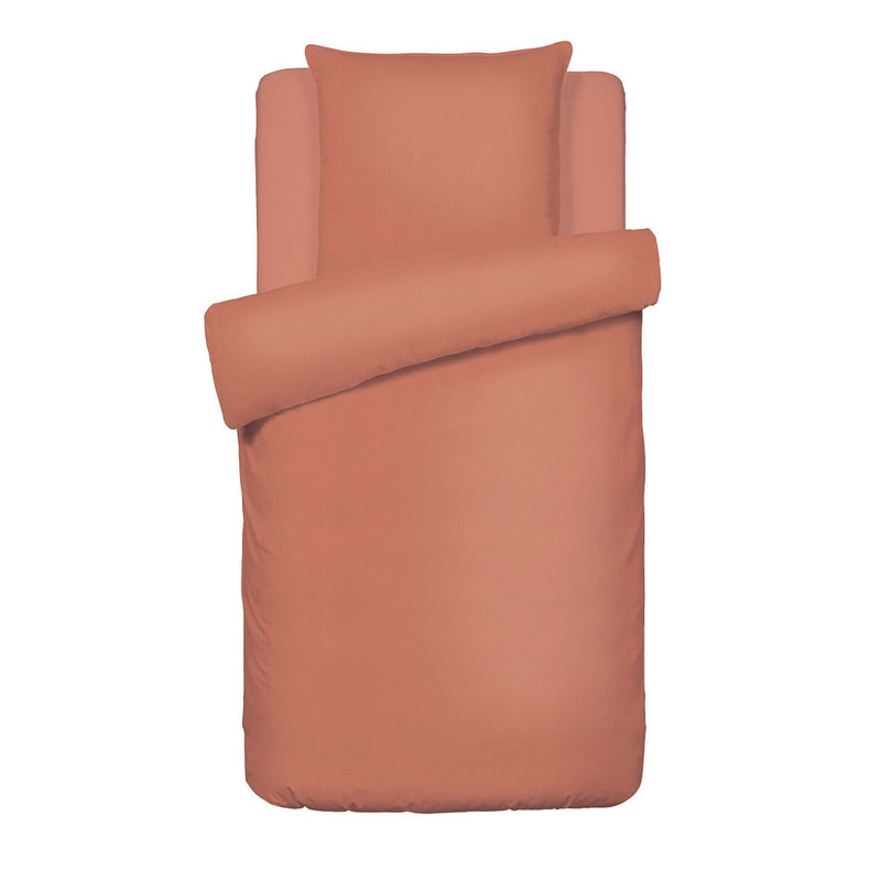 Uni - Housse De Couette + Taie D'Oreiller Gaze De Coton - Terracotta 02