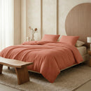 Uni - Taie D'Oreiller Gaze De Coton - Terracotta 02