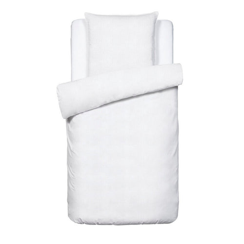 Uni - Housse De Couette + Taie D'Oreiller Gaze De Coton - Blanc 02